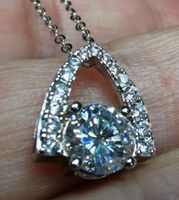 Collier argent avec diamant de moissanite de 0,8 ct certifié