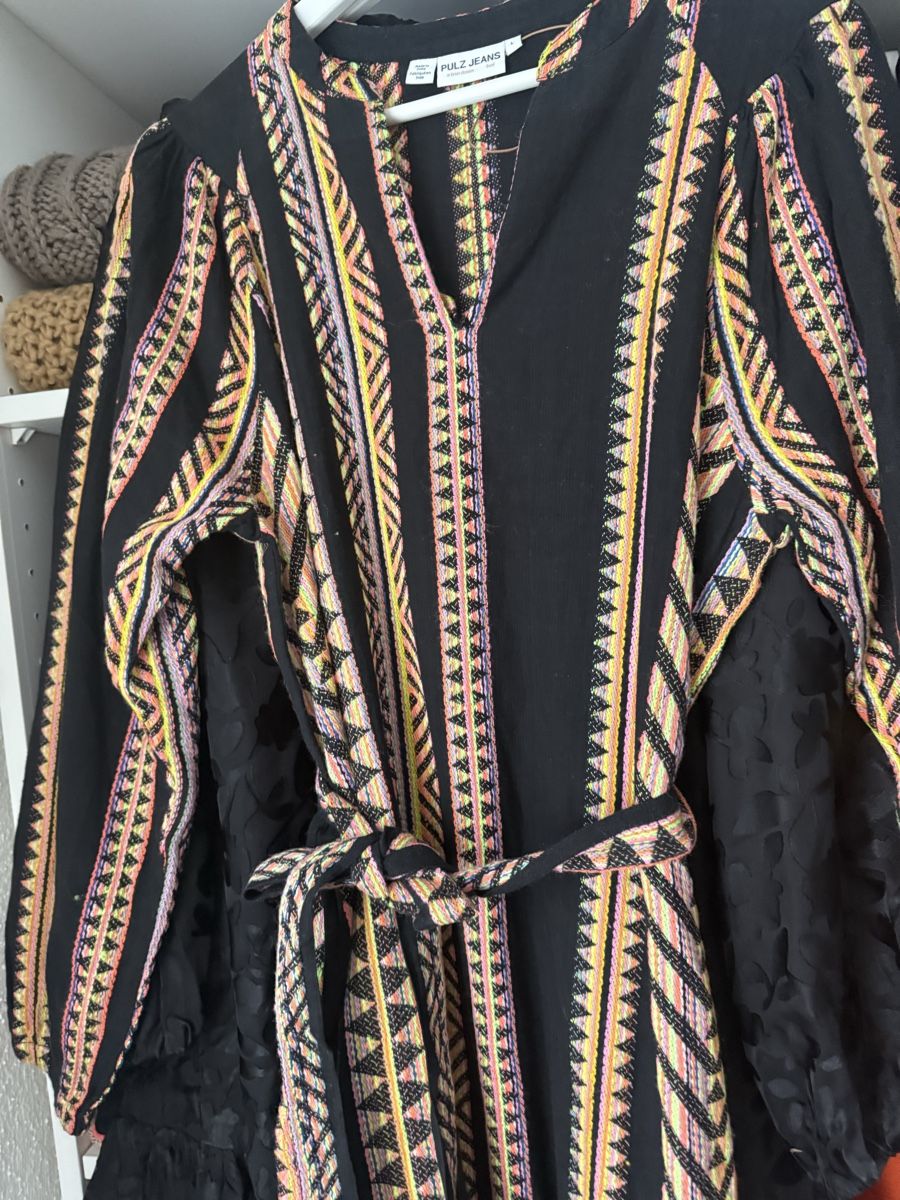 Kleider: PULZ Kleid, Grösse L, schwarz gemustert, Herbstlook – Neu (gemäss Beschreibung) aus Buchs SG von am321 3