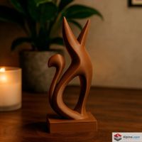 Abstract Fox Sculpture – Minimal Modern Figurine - 3D Print