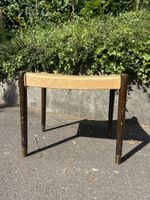Mid century stool, Wood and brass