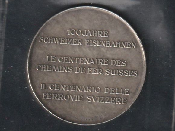 Medaillen: Medaille 100 Jahre Schweizer Eisenbahn – Gebraucht aus Rorschacherberg von fratovi2 1