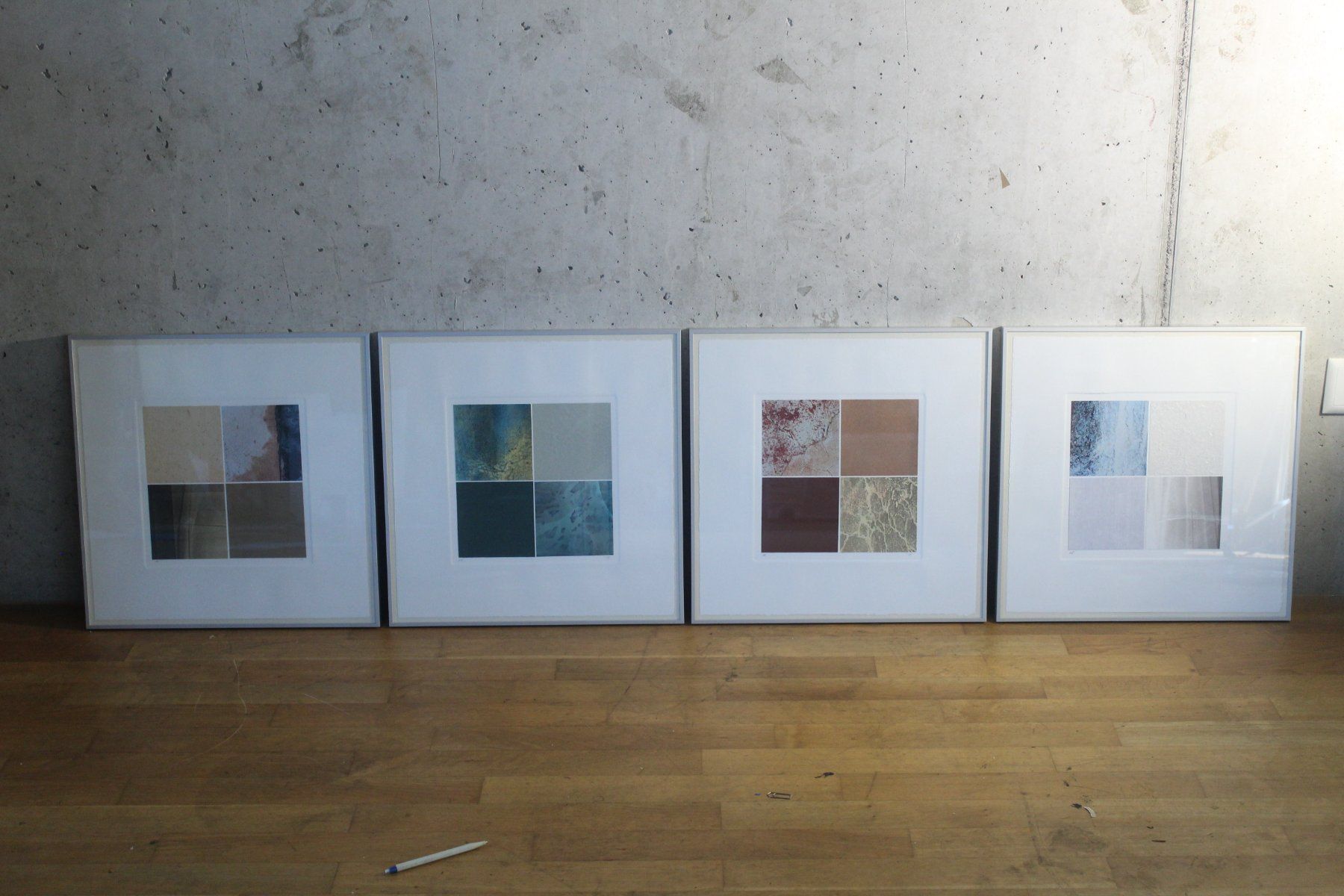Tableaux: 4x Gemälde / Collage, ELEMENTE, signiert & gerahmt, 2008 – D'occasion à Bern par Vitaneuf 6