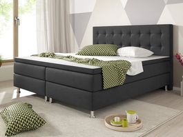 Boxspringbett 180x200 Anthrazit Hotelbett Doppelbett Bett