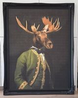Elch Druck "Lord Montague" Bild mit Rahmen XXL