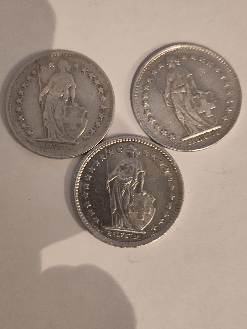 Alle Münzen: 3x 1/2 Franken 1950, 1944, 1961 – Gebraucht aus Höri von Samsa9 1