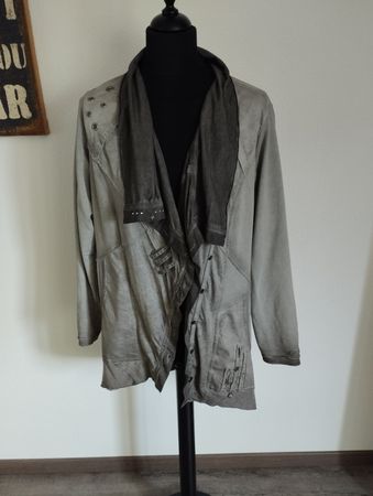 Graue Damen Jacke im Speziellen Design, Gr. 44