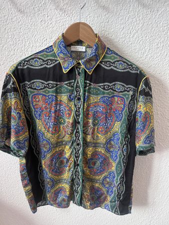 Sandro Paris Seidenhemd Paisley Print Gr. 0 / XS