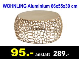 🔴 Couchtisch WOHNLING Aluminium 66x55x30 cm /460B