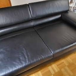 Sofas: Sofa 300x320 cm Leder schwarz mit Hocker und Tisch – Gebraucht aus Berg TG von Saratoga1972 3