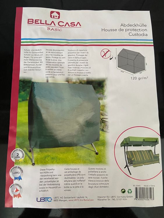 Perel Gartenmöbel-Schutzhülle – Rechteckig 245x150x95 Cm, Wasserdicht & UV-beständig, Grau