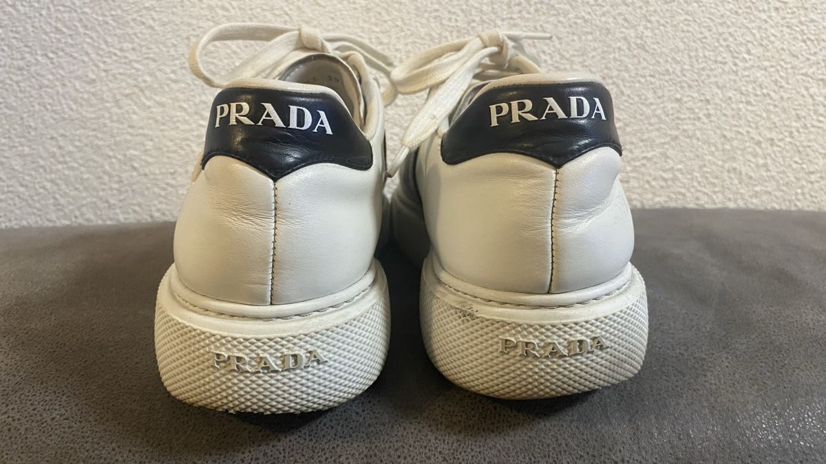Prada Scarpe da uomo: Prada Sneakers Leder Weiss Grösse 39 1/2  – Usato da Zürich venduto da Timi80 4