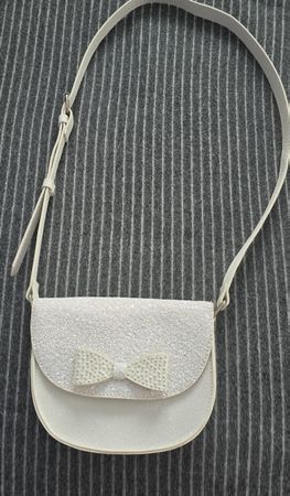 Festliche Mädchen Handtasche Weiss Glitzer  Fast neu