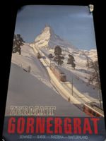 Affiche originale Zermatt Gornergrat Cervin Vintage c. 1980