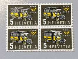 Briefmarke - Schweiz - 5 Rappen- 4er-Block 1956 - postfrisch
