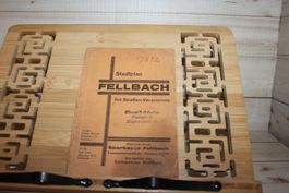 Stadtplan Fellbach mit Strassenverzeichnis. Alt !