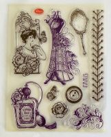 Clear Stamp Dame nahen Paris boudoir Silikon Stempel