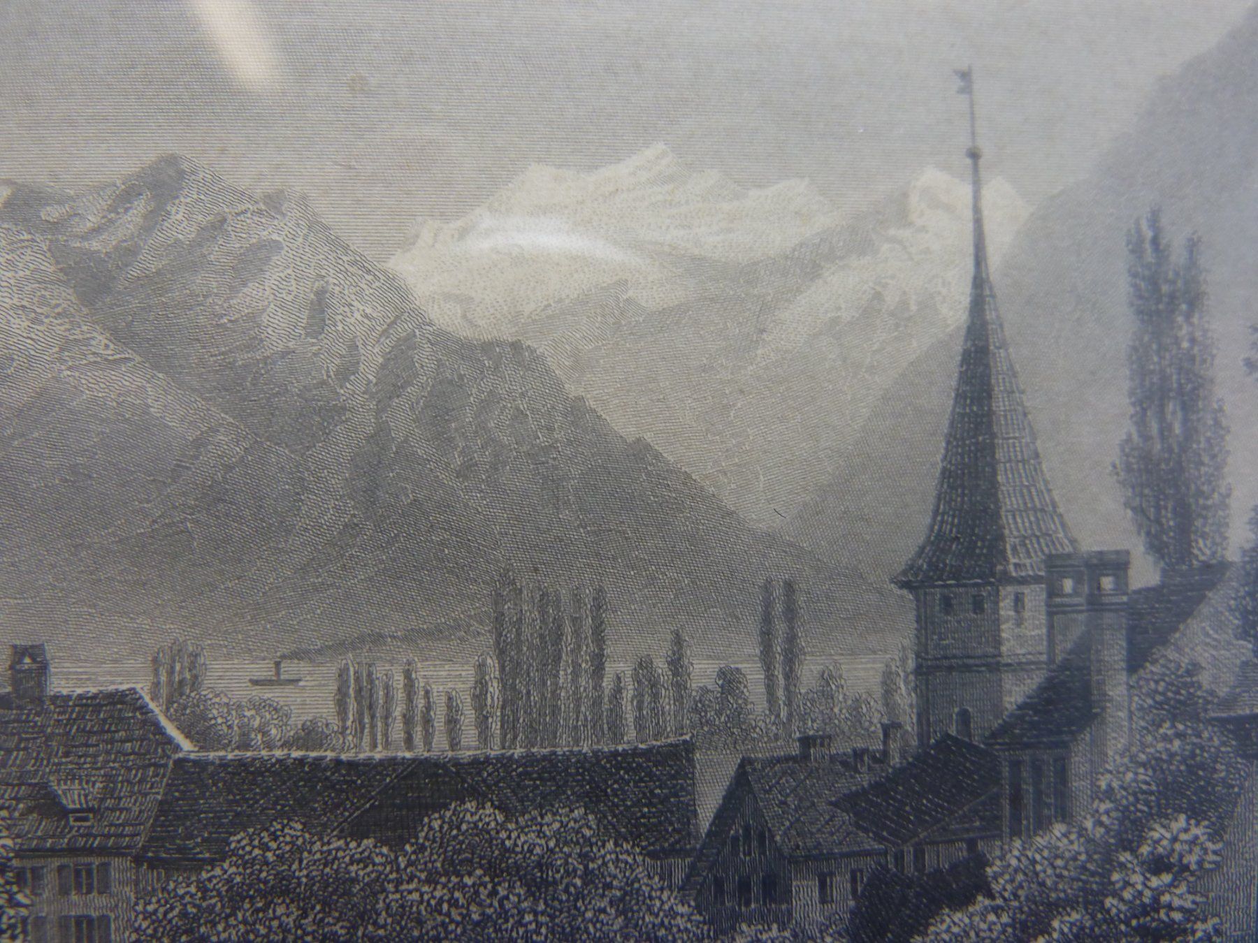Incisioni: Ansicht von Thun - Original Stich aus der Zeit – Usato da Schlattingen venduto da Compubert 2