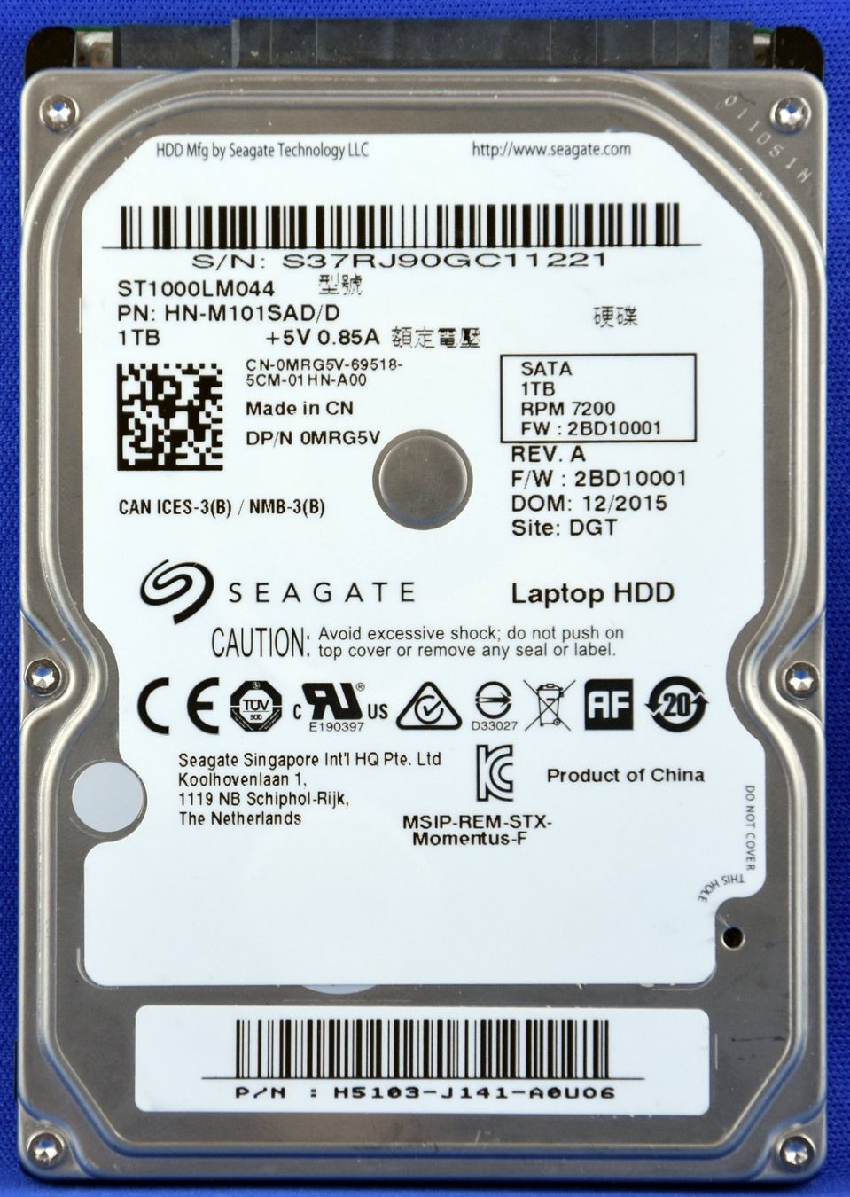 Seagate Dischi rigidi: SEAGATE HDD ST1000LM044  1TB 2.5" 9mm – Usato da Künten venduto da Arktisde
