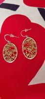 Boucles d'oreilles dorées et argentées - fleurs découpées