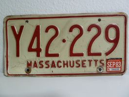 USA Nummernschild AUTO License Plate MASSACHUSETTS Y42-229
