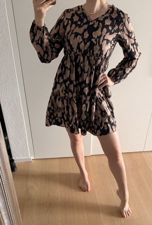 Kleid mit Tiermuster gr S langarm Rock Sommer Business 38 m