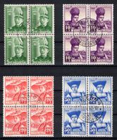 Pro Juventute 1939 4er-Block Serie mit Zentrum-ʘ