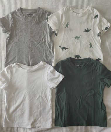 4er Pack Kinder T-Shirts mit Dino-Motiv, Grösse 98