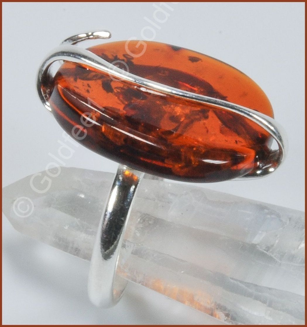 Anelli: BALTIC AMBER, Echter Bernstein Ring 925 Silber – Nuovo e nell'imballaggio originale da Oberglatt ZH venduto da Goldfee1 1