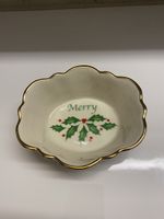 Lenox Holiday Merry Oval Fluted Dish New Christmas