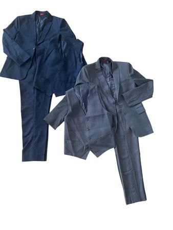 2 Herrenanzüge mit Gilet, 6 teilig Marine und Grau