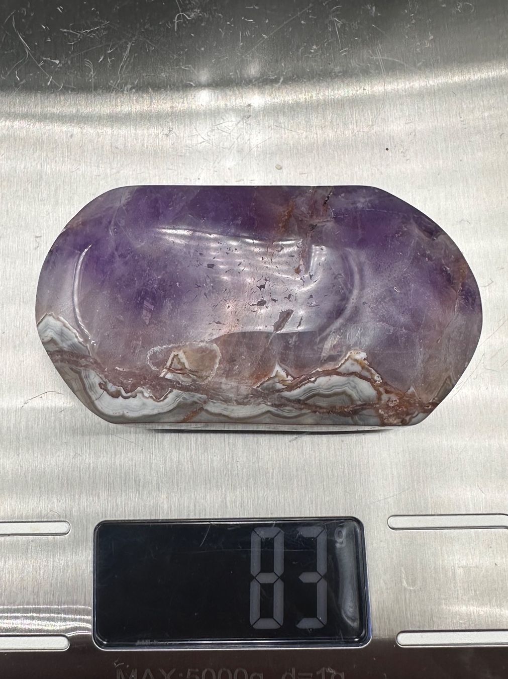 Minerali & Pietre curative: Amethyst mit Achat Handschmeichler Heilstein – Nuovo e nell'imballaggio originale da Männedorf venduto da Handschmeichler 5