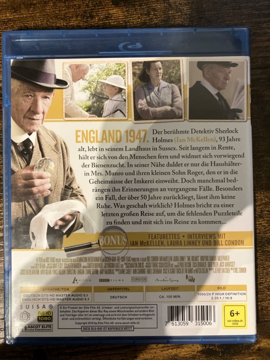 Tous les DVDs: Mr. Holmes BluRay – D'occasion à Glarus par Jhuber78 1
