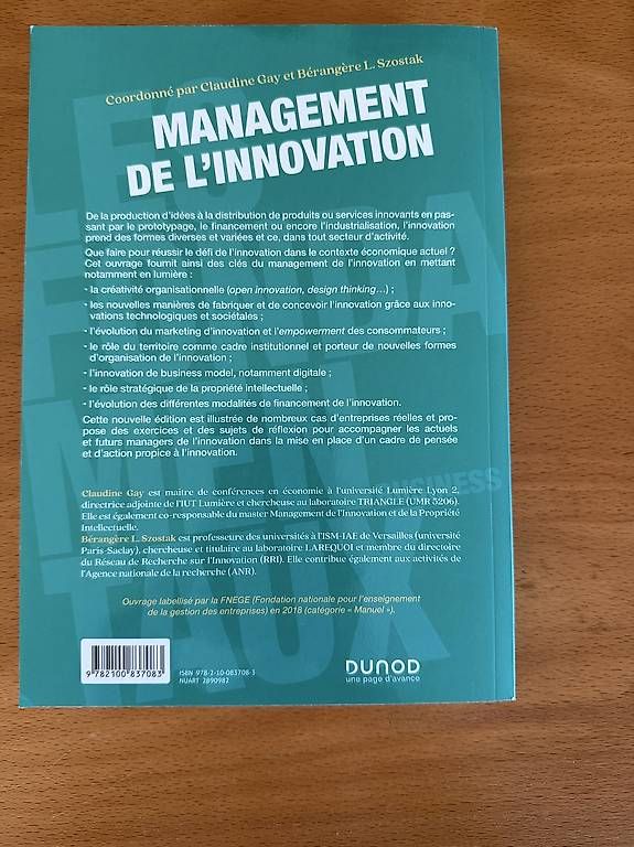 Libri: Management de l'innovation - Dunod – Usato da Poliez-le-Grand venduto da Seb_Evo 1