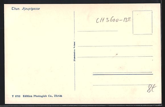 Cartoline postali: Thun, Hauptgasse mit Apotheke, Strassenp – Usato da Berlin venduto da bartko-reher 1