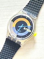 Swatch Stoppuhr Armbanduhr transparent Gehäuse used