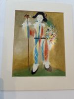 Bunte Clown-Malerei mit Blumen & Stab, Frühling/Sommerdeko!