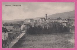 Delémont / Delsberg Vue générale gelaufen mit Feldpost