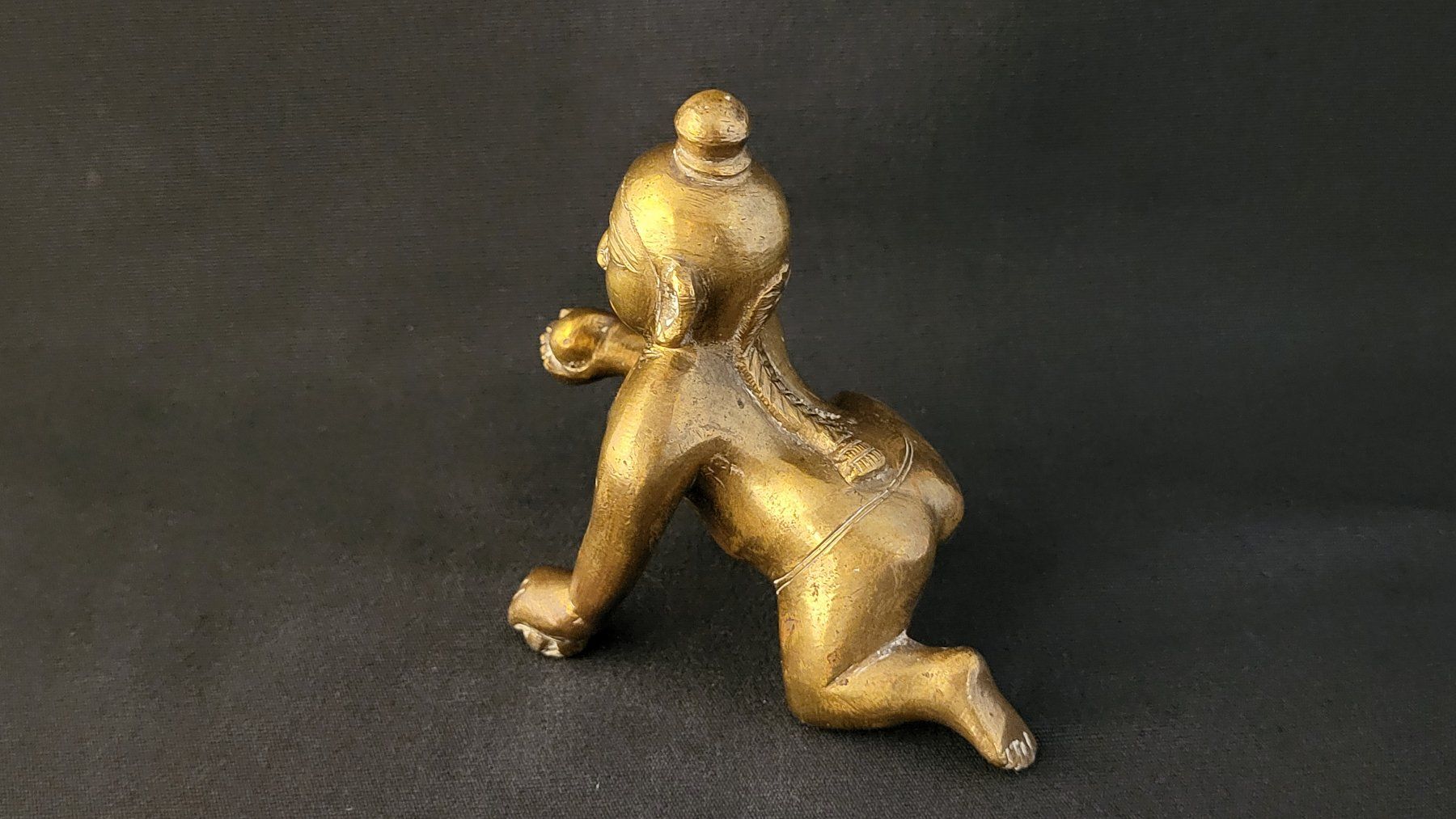Statuette: Bronzefigur "Kleiner Krishna" Indien – Usato da Basel venduto da spinne02 3