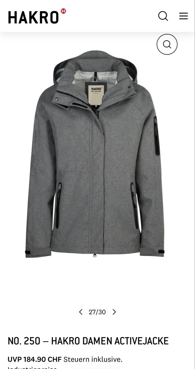 Jacken: Hakro Damen Active Jacke Grau, Grösse M Top – Neu und originalverpackt aus Altdorf UR von Lilelo82