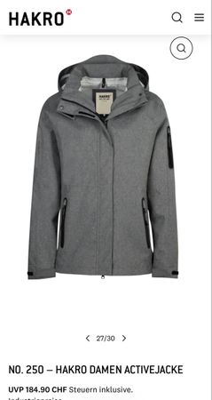 Hakro Damen Active Jacke Grau, Grösse M Top