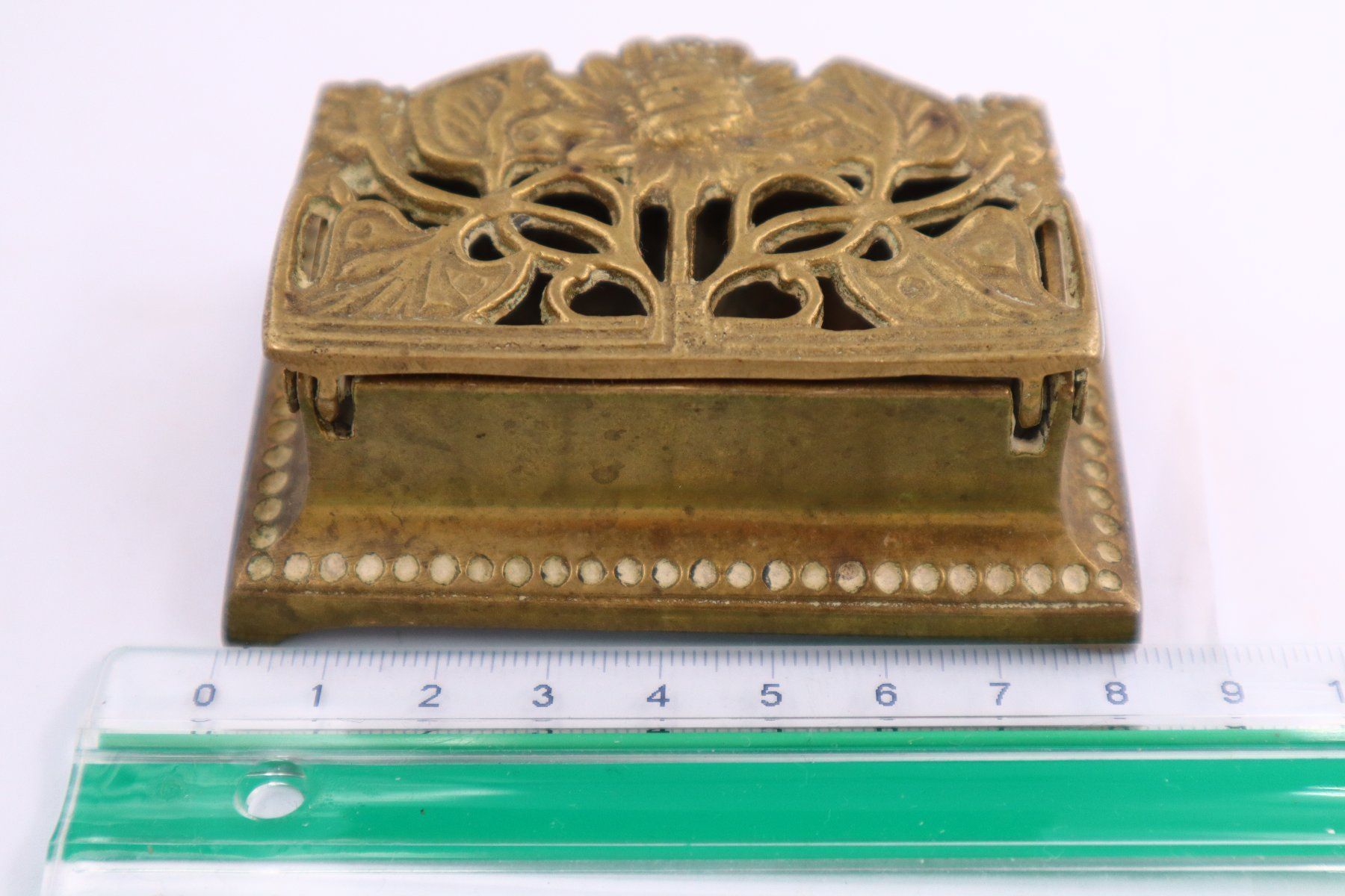 Dosen: Messing Briefmarken / Tinte Truhe/Box Klein und Solide Antik – Gebraucht aus Baden von TellsKuchenhaus 5