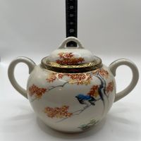 Soko China Zuckerdose mit Deckel – Porzellan Vogeldekor