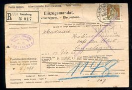 Helvetia avec épée sur recouvrement / Lenzburg 14.12.1918