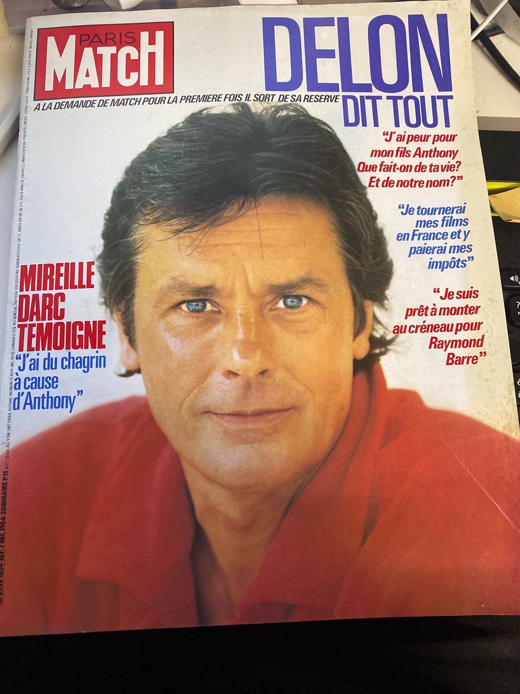 Riviste & Magazine: Paris Match - Alain Delon, Mireille Darc - 1984 – Usato da Le Brassus venduto da cinema13