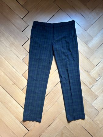 SELECTED - Hose dunkelblau-grün kariert 52