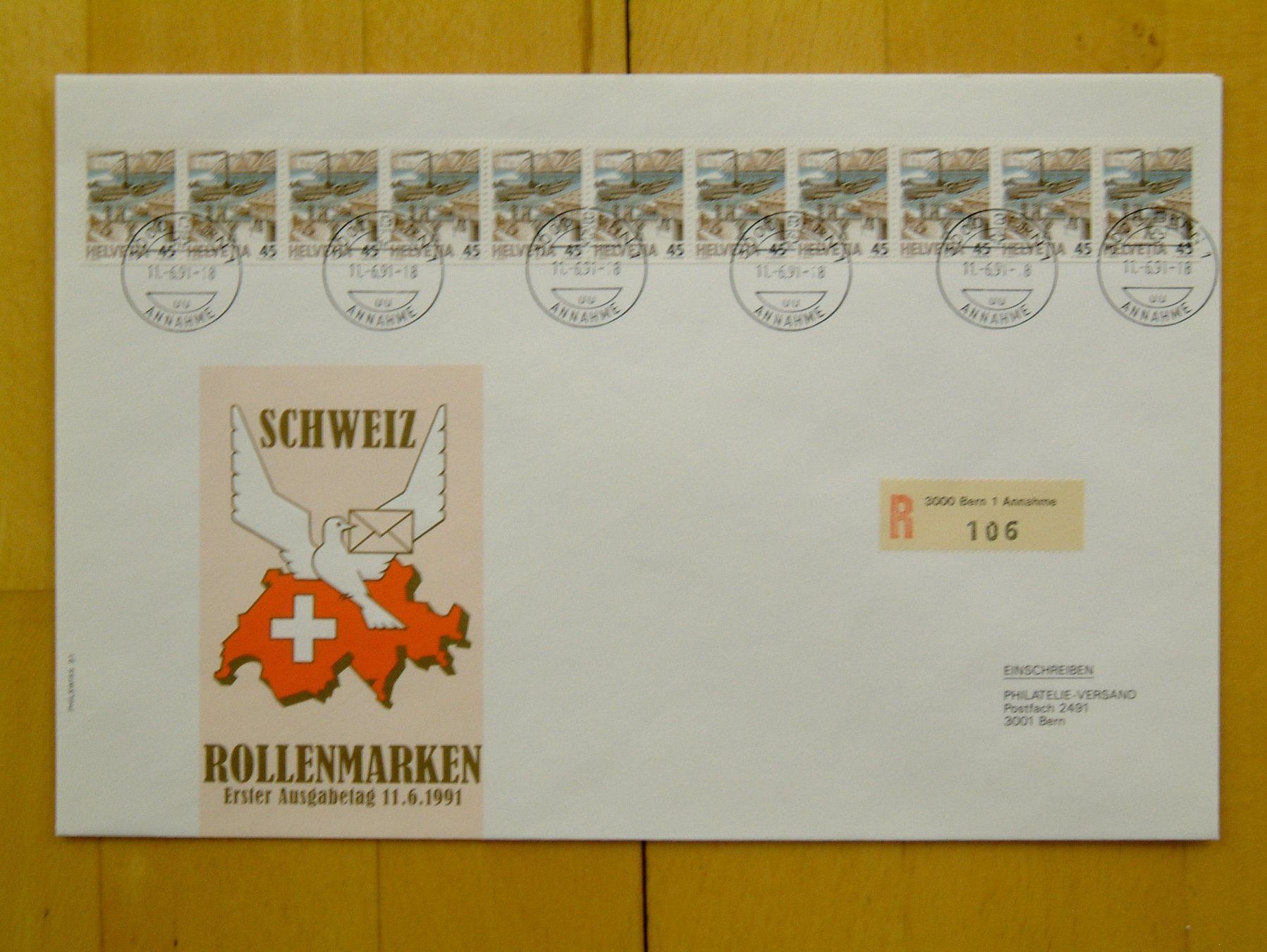 Tutti i francobolli: 8 Rollenmarken Elferstreifen Kat. 670.00 – Usato da Affoltern am Albis venduto da Rayon13 7