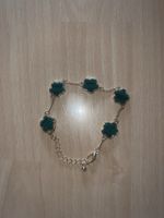 Armband mit Blumen in Grün Goldfarben neuwertig