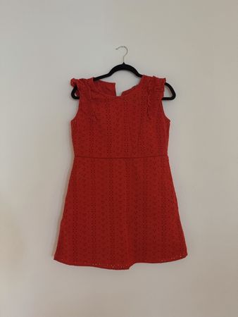 Rotes ONLY Sommerkleid mit Lochstickerei – Grösse 38