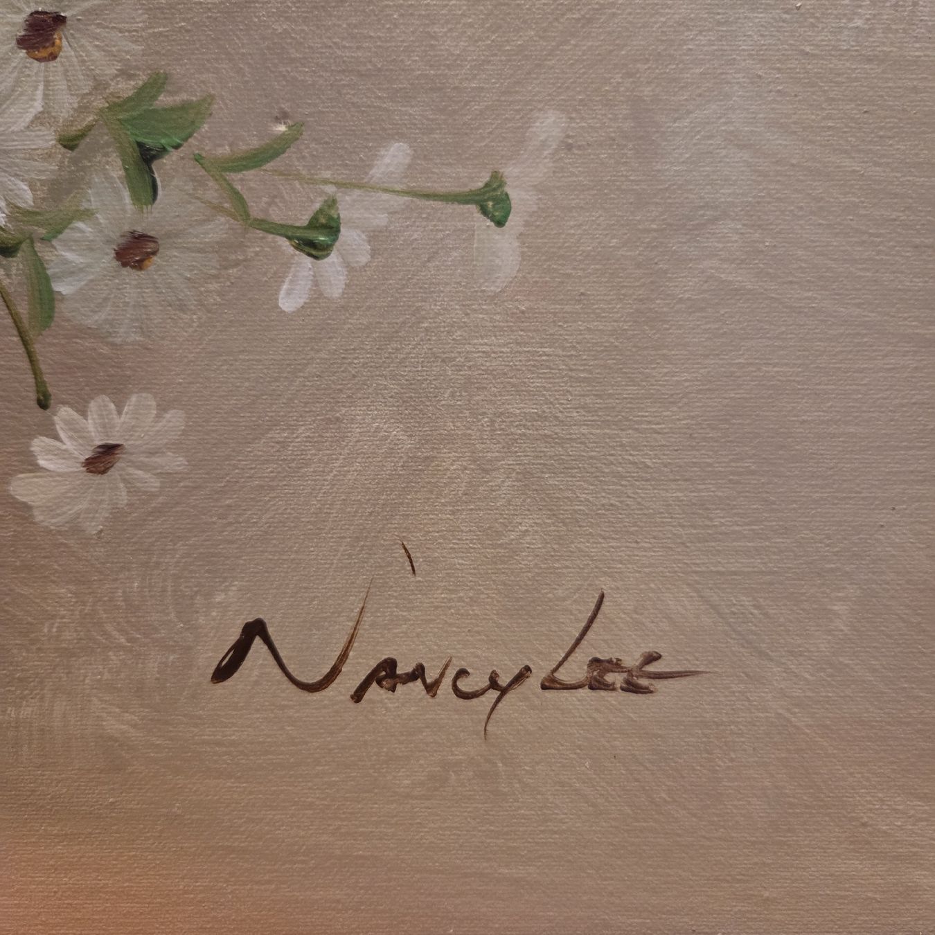 Gemälde: Gemälde Blumenstrauss mit Gänseblümchen signiert Nancy Lee – Gebraucht aus Kriens von gra_fhn7 2