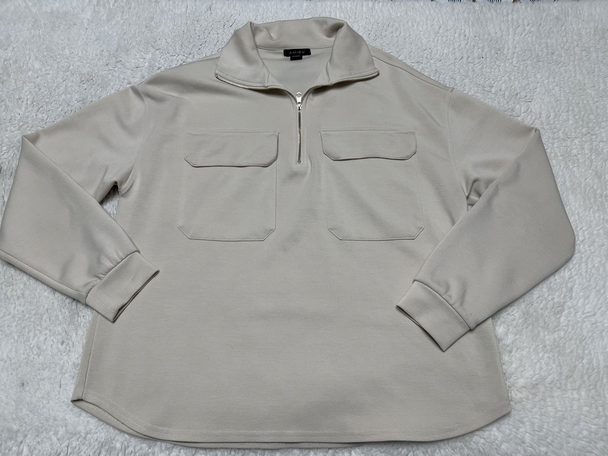 Pullover & Sweatshirts: Pull AMISU beige avec fermeture éclair T.L – Gebraucht aus Chenens von anasantos90